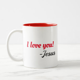 2 Couleurs Je t'aime ! Tasse de Jésus