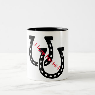 2 Couleurs "Je tasse de café de 11oz aime chevaux"