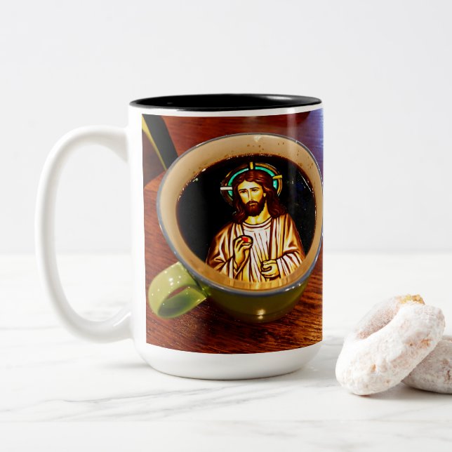 2 Couleurs Jésus dans une tasse (Avec donut)