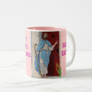 2 Couleurs JESUS KNOCKS Tasse de PÂQUES