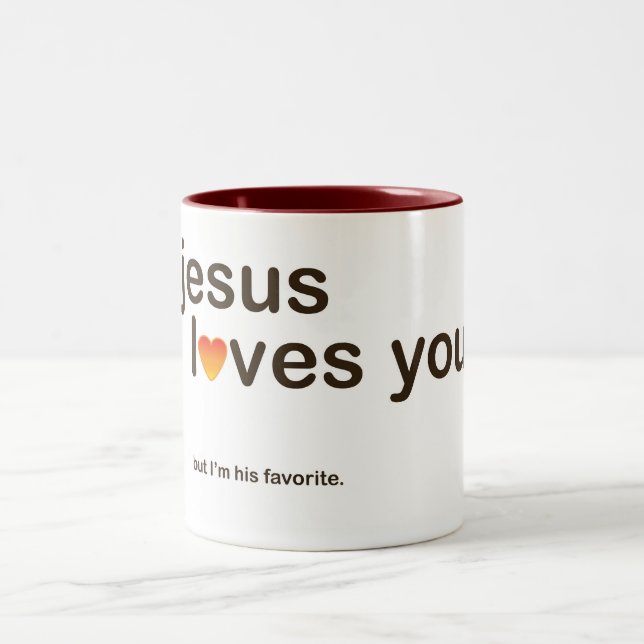 2 Couleurs Jésus vous aime tasse (Centre)