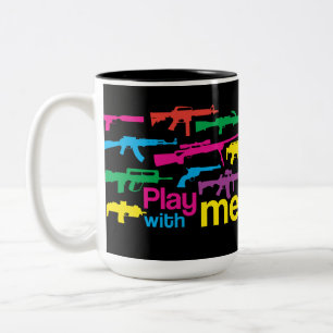 2 Couleurs Jeu avec moi ! tasse - noir-multicolore