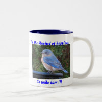 JJ- oiseau bleu de tasse de bonheur