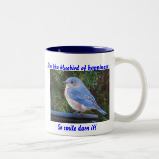 2 Couleurs JJ- oiseau bleu de tasse de bonheur