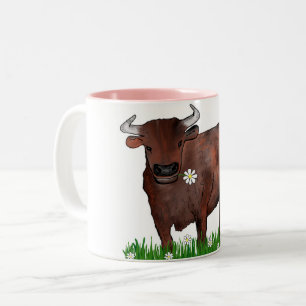 2 Couleurs Joli Taureau Taureau et tasse de zodiaque de