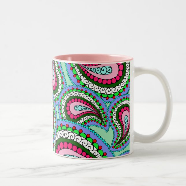 2 Couleurs Jolie tasse de Paisley (Droit)