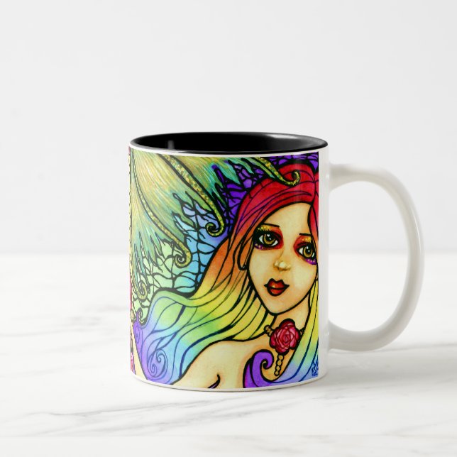 2 Couleurs Jolie tasse d'imaginaire de sirène rose (Droit)