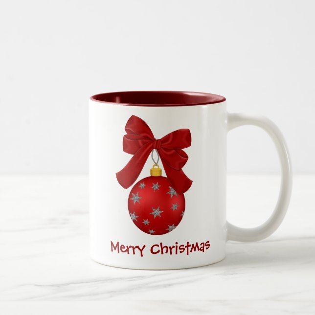 2 Couleurs Jolie tasse d'ornement de Noël (Droit)