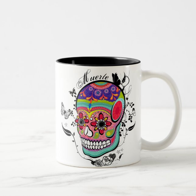 2 Couleurs Jour de Muerte de la tasse morte d'illustration (Droit)