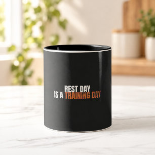 2 Couleurs Jour de repos est un jour d'entraînement Tasse d
