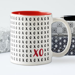 2 Couleurs Jour de Valentines moderne Typographie Café tasse