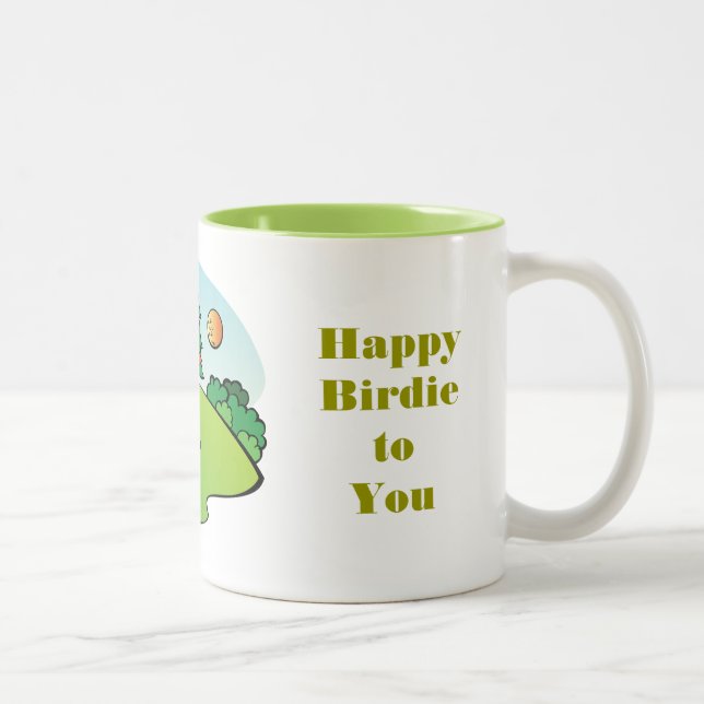 2 Couleurs Joyeuse tasse aux oiseaux. (Droit)