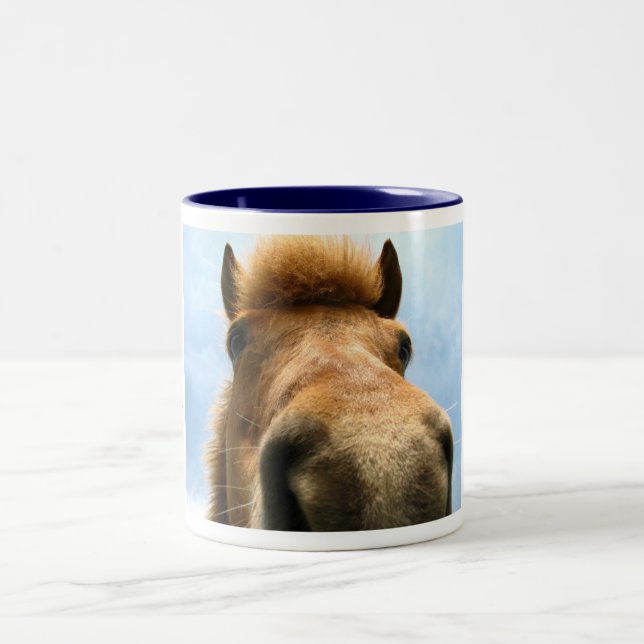 2 Couleurs Joyeux anniversaire de cheval, tasse de salutation (Centre)