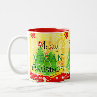 2 Couleurs Joyeux Noël végétalien, tasse de Noël pour le