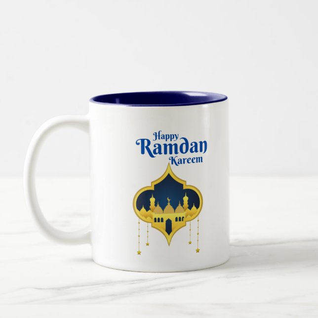 2 Couleurs Joyeux Ramadan Kareem 2022  Tasse à café (Gauche)
