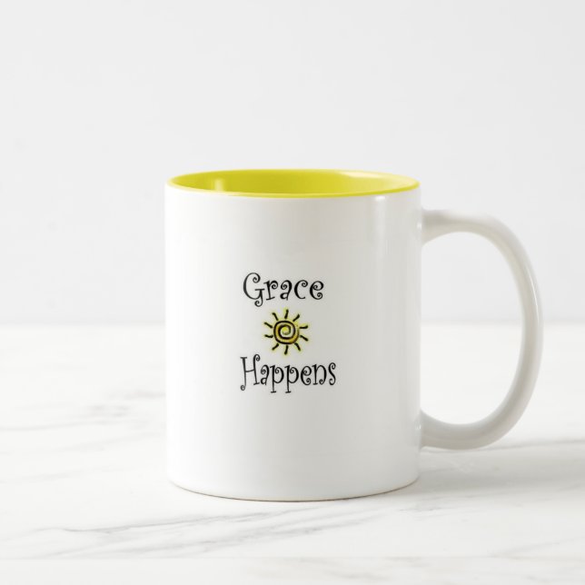 2 Couleurs La grâce se produit tasse de café (Droit)