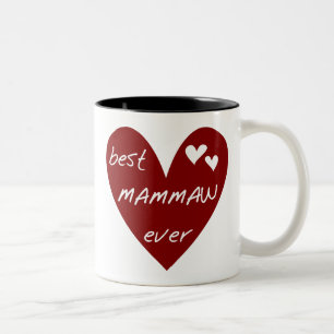 2 Couleurs La meilleure tasse de Mammaw de coeur rouge jamais
