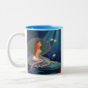 2 Couleurs La sirène de bloc supérieur - tasse par art de