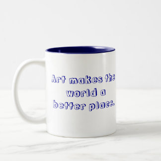 2 Couleurs La tasse de bicyclette avec le "art font au monde