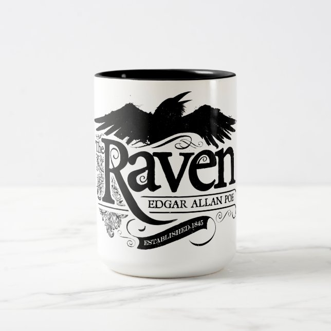 2 Couleurs La tasse de café de Raven Edgar Allan Poe (Centre)