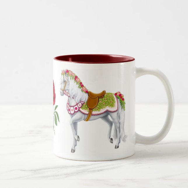 2 Couleurs La tasse de cheval de rose (Droit)