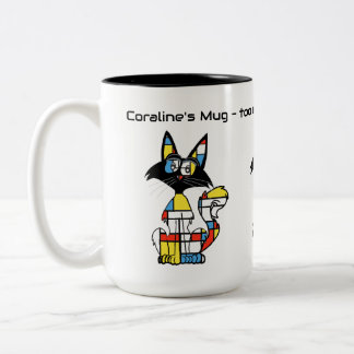 2 Couleurs La tasse de Coraline - trop d'art ou trop de chats