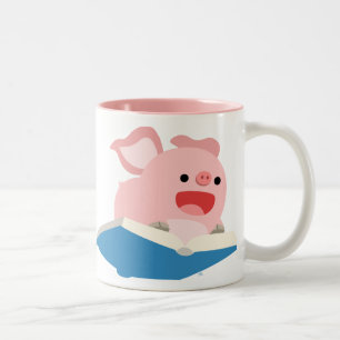 2 Couleurs La tasse de porc de livre et de bande dessinée de