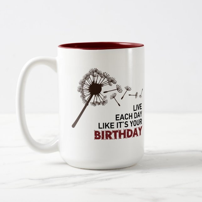 2 Couleurs La tasse de projet d'anniversaire (Gauche)