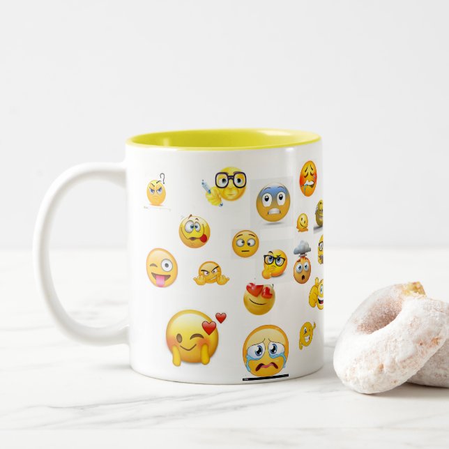 2 Couleurs la tasse d'émoji (Avec donut)