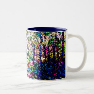 2 Couleurs La tasse en verre souillé