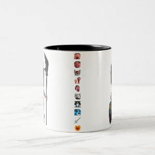 2 Couleurs La tasse heureuse de fraise-mère avec font dans le