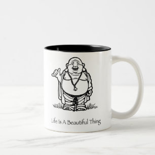2 Couleurs La vie est une belle tasse de café de Bouddha de