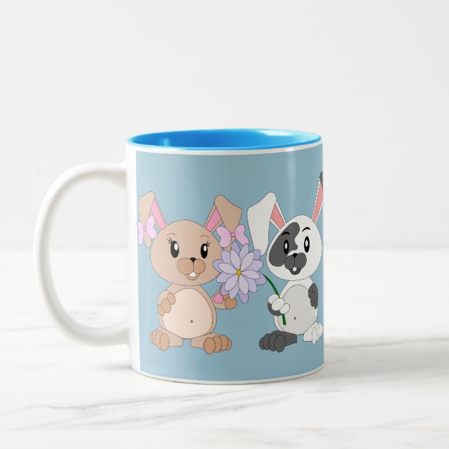 2 Couleurs Lapins - tasse (Gauche)