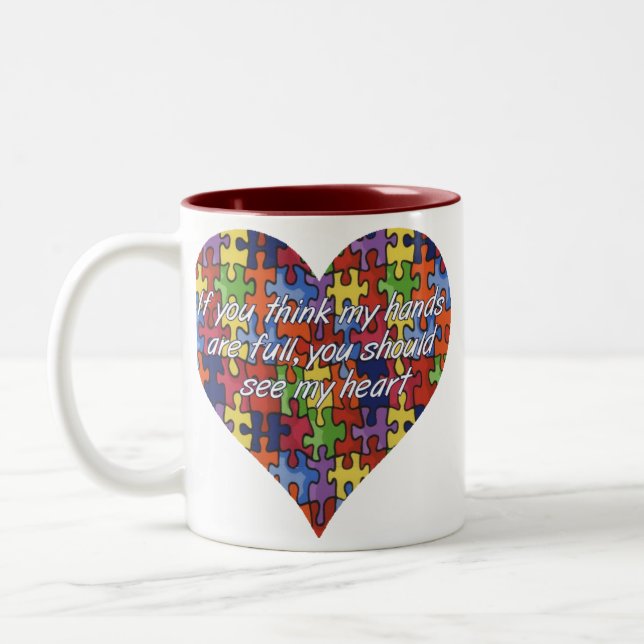 2 Couleurs L'autisme voient ma tasse de café de coeur (Gauche)