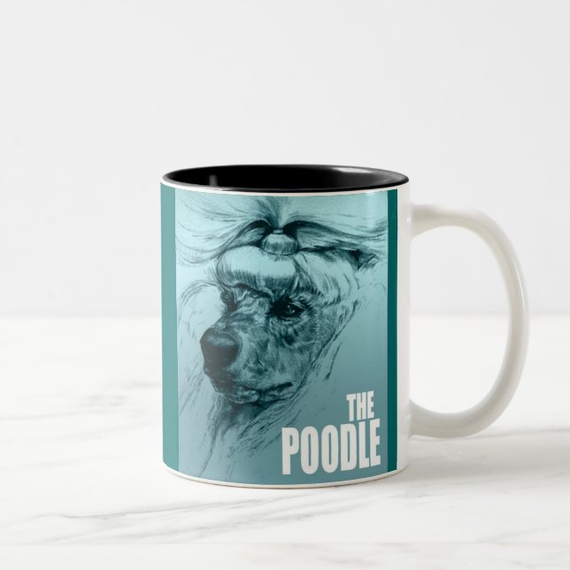 2 Couleurs Le caniche 11oz. Tasse (Droit)