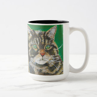 2 Couleurs Le chat tigré, la tasse mignonne deux de Kitty a
