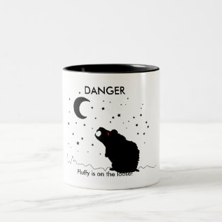 2 Couleurs Le DANGER, pelucheux est sur le lâche ! - tasse