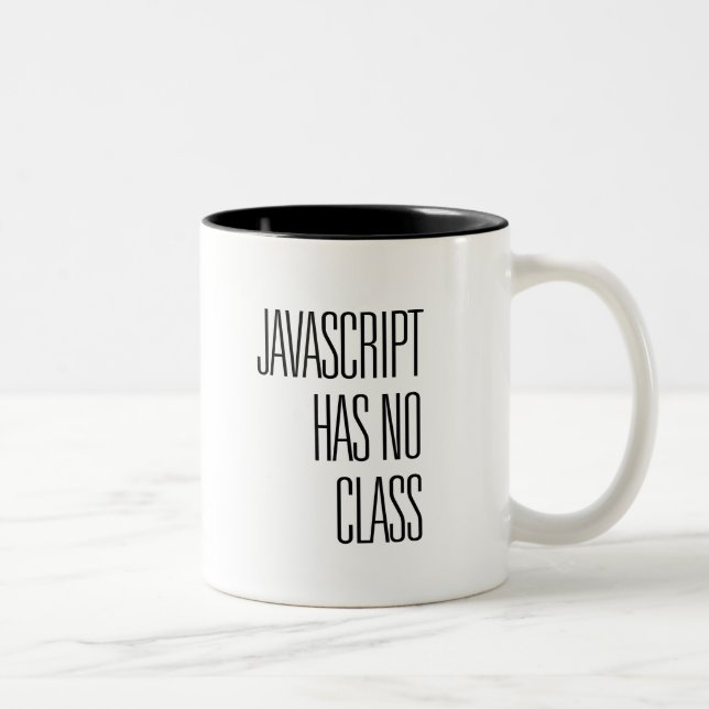 2 Couleurs Le Javascript n'a aucune classe - tasse de café (Droit)