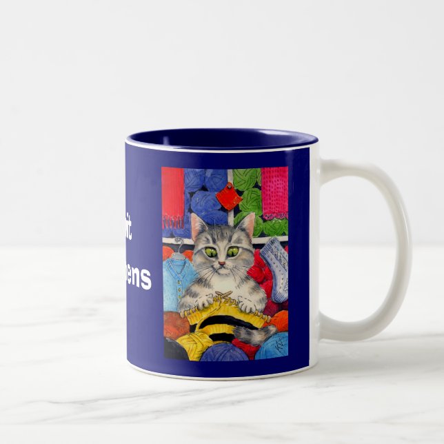 2 Couleurs Le Knit se produit, tricotant la tasse de chat (Droit)