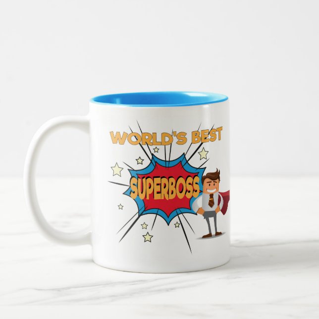 2 Couleurs Le meilleur SUPERBOSS du monde - tasse drôle de (Gauche)