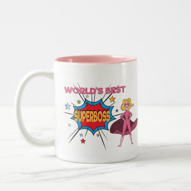 2 Couleurs Le meilleur SUPERBOSS du monde - tasse drôle de (Gauche)