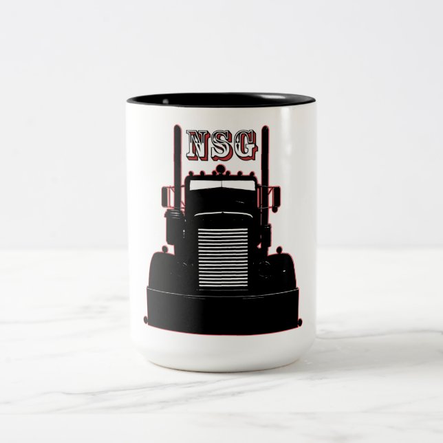 2 Couleurs Le nez d'aiguille de Peterbilt éditent la tasse #3 (Centre)