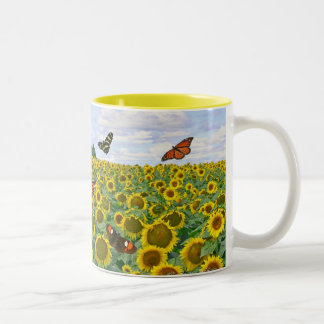 2 Couleurs Le papillon met en place pour toujours la tasse