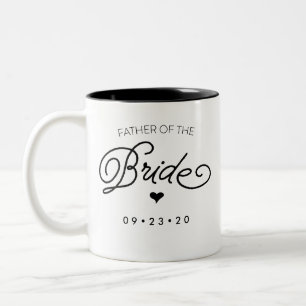2 Couleurs Le père de la tasse de jeune mariée personnalisent