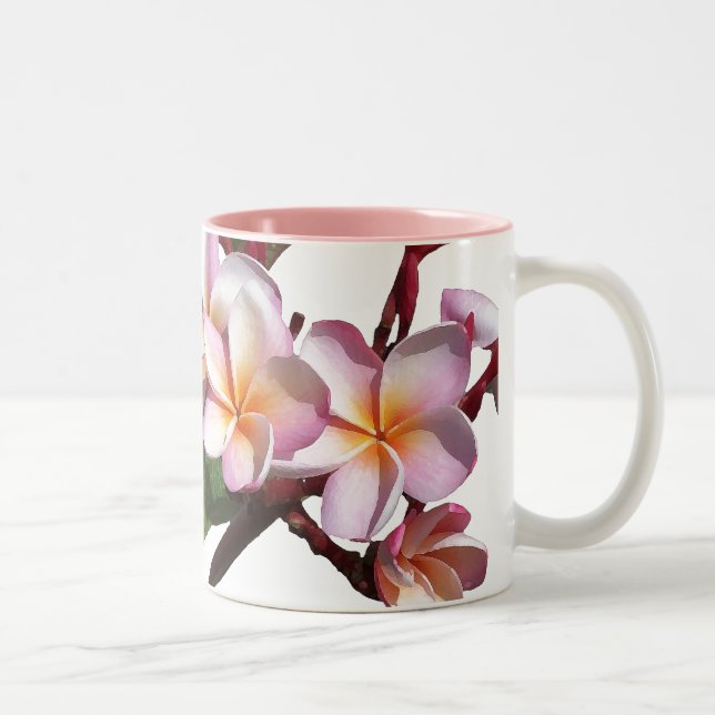 2 Couleurs Le Plumeria fleurit la tasse (Droit)