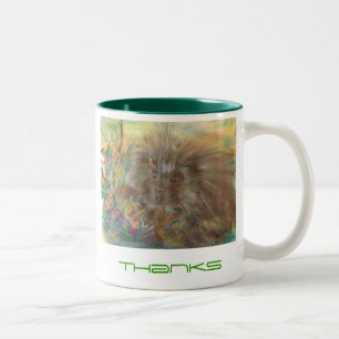 2 Couleurs Le porc-épic remercie la tasse