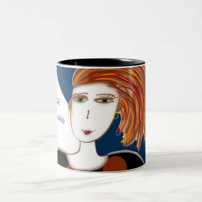 2 Couleurs Le rêve et croient la tasse 11oz à deux tons (Centre)