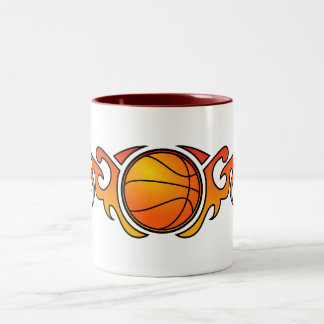 2 Couleurs Le tribal de basket-ball flambe la tasse orange