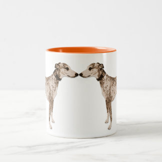 2 Couleurs Le whippet embrasse la tasse