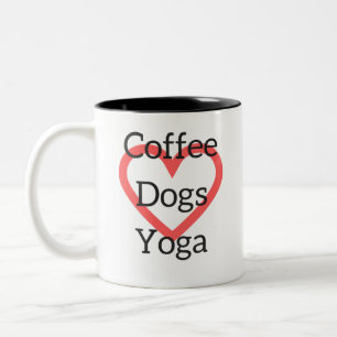 2 Couleurs Le yoga de café poursuit la tasse